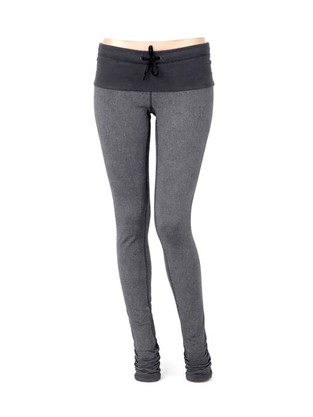 Lululemon Fold-Over Waist Leggings – Heather Gray Ballet Lounge Pants - Picture 3 of 5